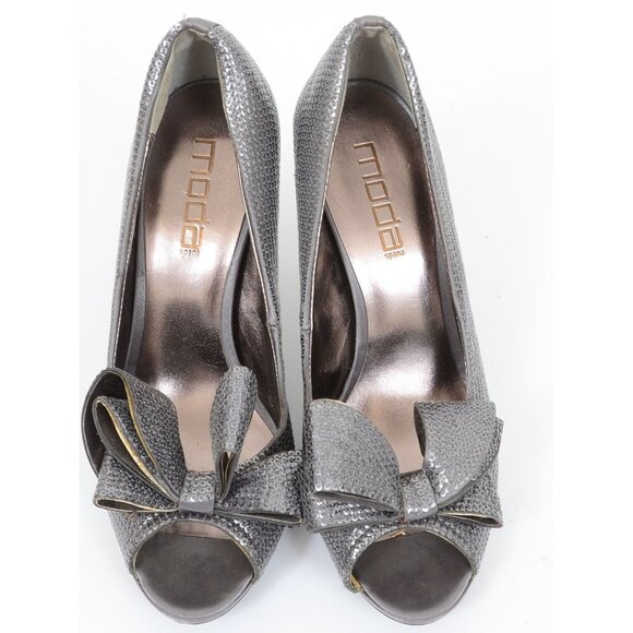 Moda Spana Women's 9M Sparkling Peep Toe Stiletto Heels Platform Formal Party - Picture 8 of 10